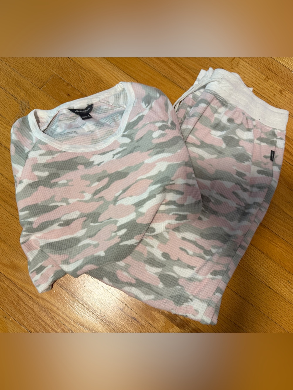 Eddie Buarer Pink & Gray Camo Thermal Pajama Set